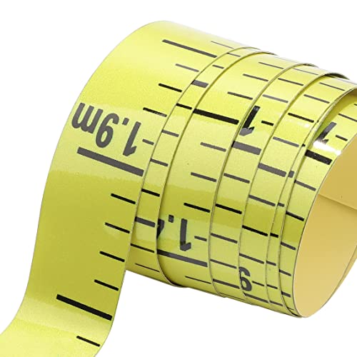 35mm width scale . Major vertical writing length reading centimeter sticker seal waterproof (2M, background yellow color / black character )