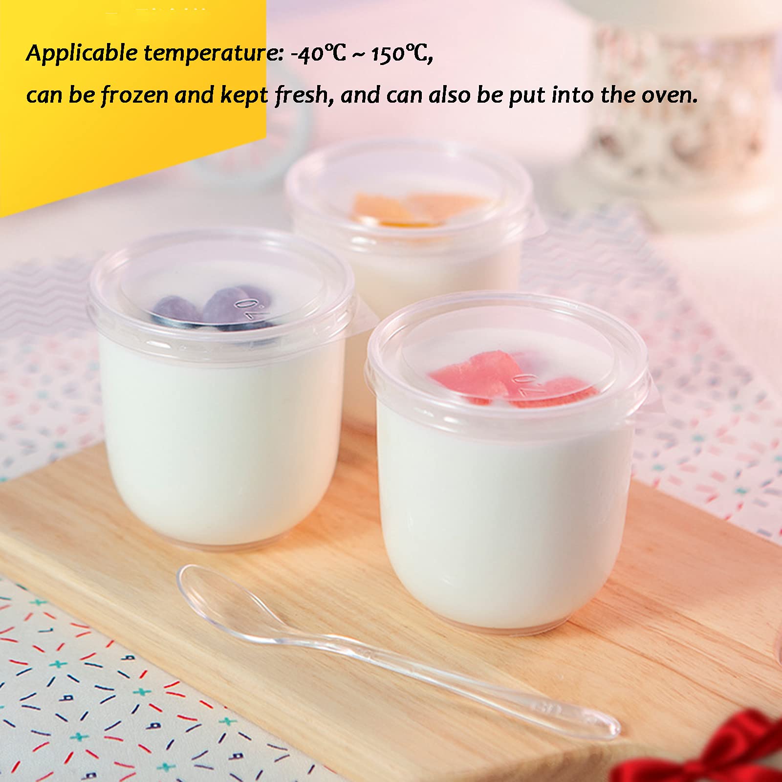  desert cup, cover attaching 50 pack plastic cup, disposable high temperature enduring . desert cup, milk pudding mousse p DIN g jelly tiramisu for pa- tea cup 
