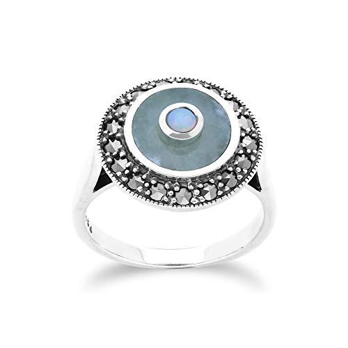 人気特価激安 Ivy Gems Sterling Silver Marcasite Ring With Round Opal 3 Mm And Jadeite Ca 数量は多 Unimaidalumni Org