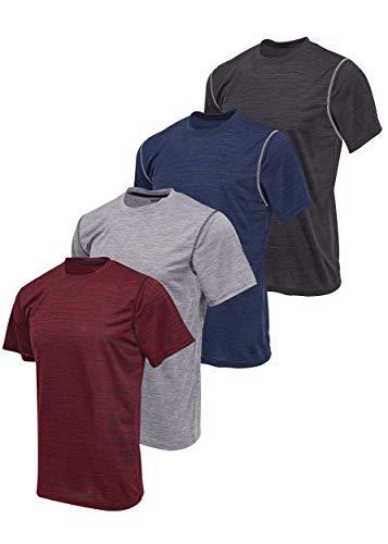 Reset 4 Pack Workout Shirts for Men, Active Athletic Performance 