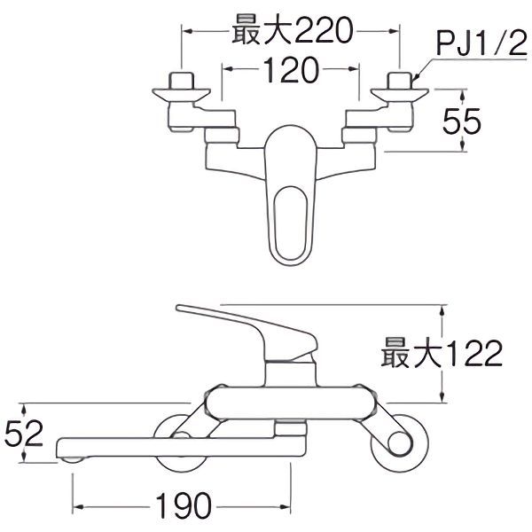 SANEI 壁付シングルレバー混合栓 一般地用 K17C-13 水栓金具 キッチン