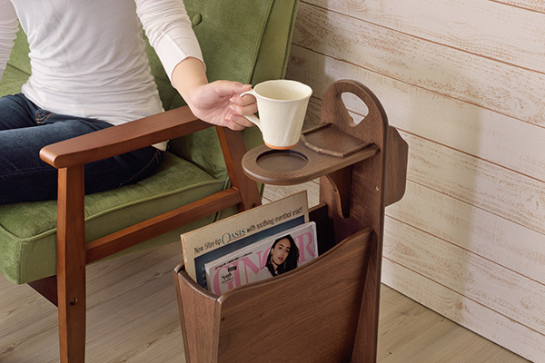 東谷 サイドテーブル マガジンラック おしゃれな 木製 ソファサイド