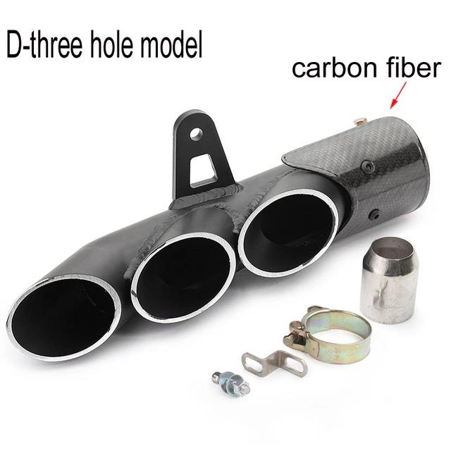  универсальный 2 полосный muffler двойной из нержавеющей стали глушитель 50.8mm общая длина 340mm диаметр 60mm термозащита есть карбоновый D