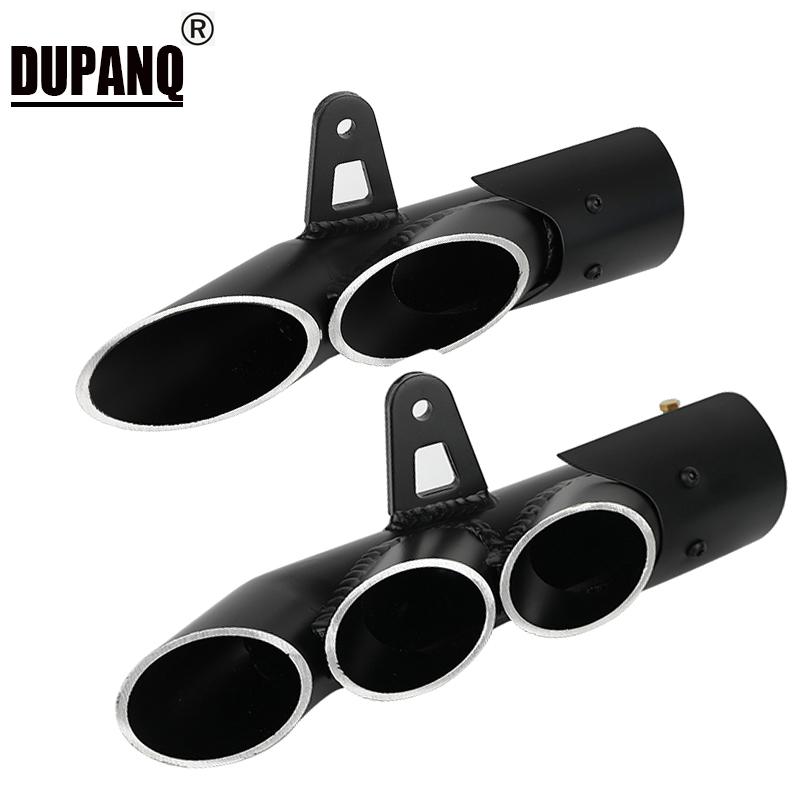  универсальный 2 полосный muffler двойной из нержавеющей стали глушитель 50.8mm общая длина 340mm диаметр 60mm термозащита есть B