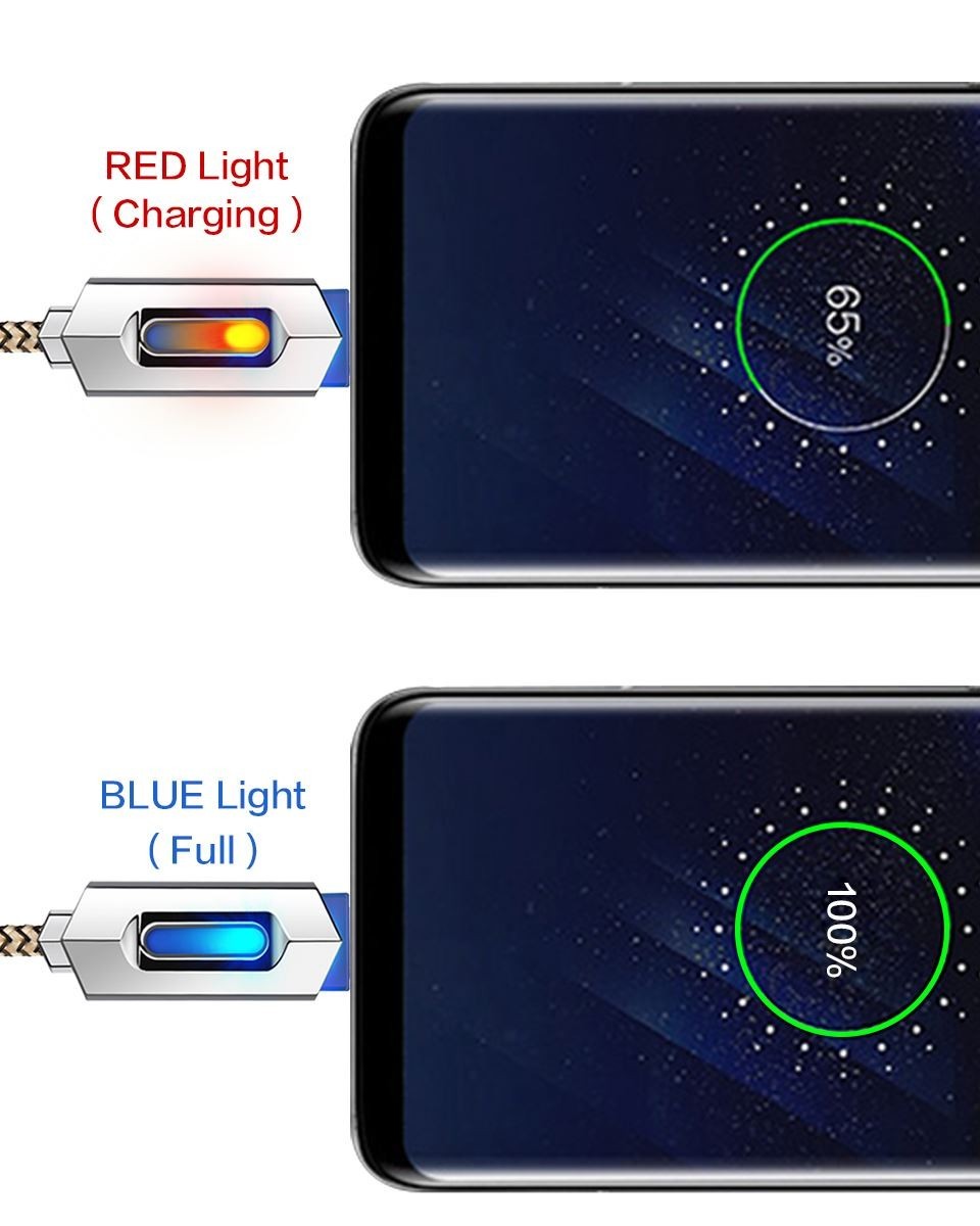 Micro USB 2A данные сообщение соответствует кабель STONEGO LED индикатор установка 50cm