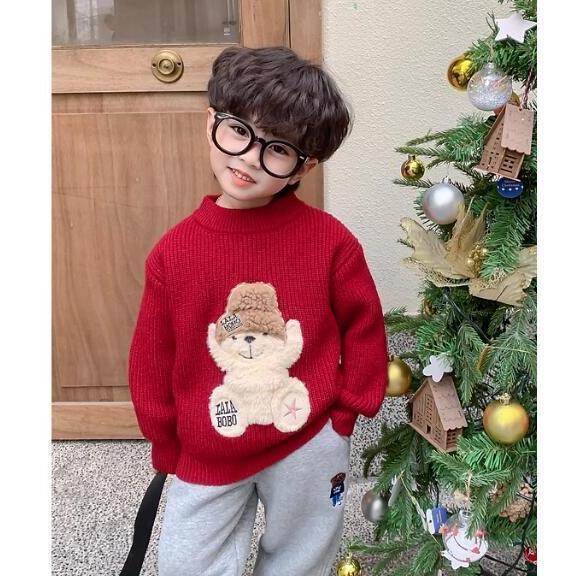  отметка .. Kids Рождество свитер Kids вязаный елка рисунок защищающий от холода Kids ребенок s вязаный длинный рукав Рождество подарок вечеринка 