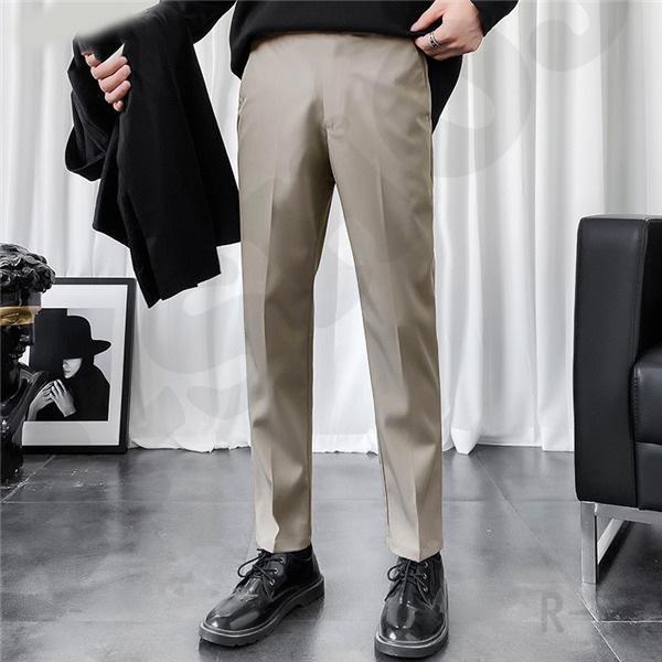  соответствует мужской слаксы брюки большой размер two tuck брюки бизнес прохладный biz одноцветный 