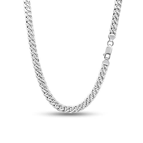 Dankadi ヒップパンク ソリッド925スターリングシルバー マイアミキューバリンク メンズ&レディース ネックレス ファッション 3~6mm 1 Dankadi ネックレス ヒップパンク ソリッド925スターリングシルバー マイアミキューバリンク メンズ&レディース ファッション 6mm