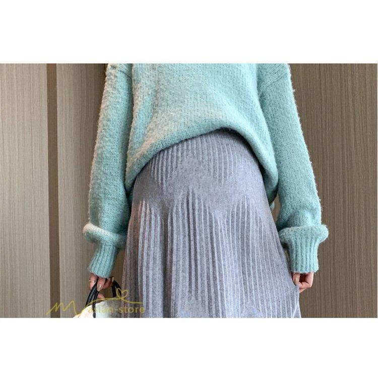  maternity skirt lady's put on .. rib knitted skirt plain maternity wear waist adjustment production front postpartum .. clothes casual high waist 