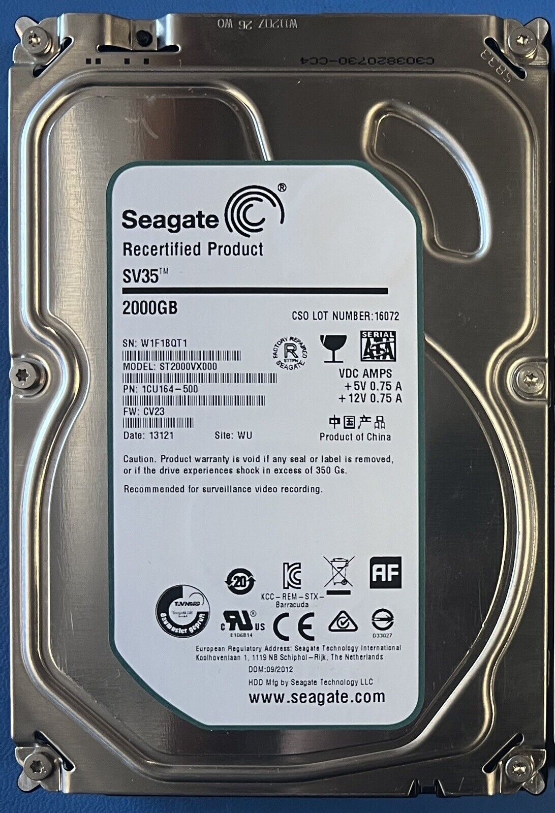 Seagate ST3000VX000 ［SV35.5 3TB］ 内蔵型ハードディスクドライブ