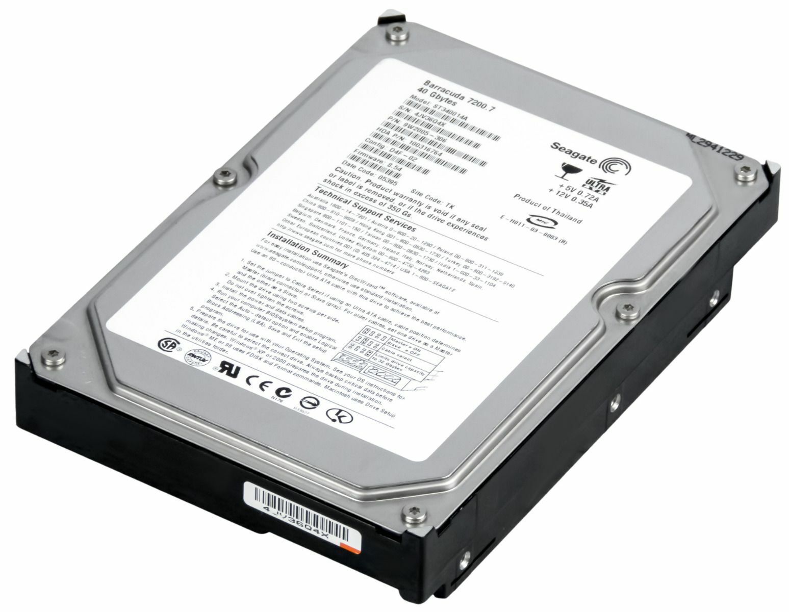 Seagate ST340014A ［Barracuda 7200.7 40GB］ 内蔵型