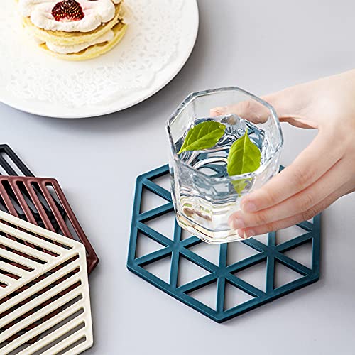 . pieces set Coaster klieitib hexagon ... carving Coaster silica gel desk goods insulation Northern Europe manner connection . possibility multi-purpose insulation slip prevention kitchen plain compact home use off .