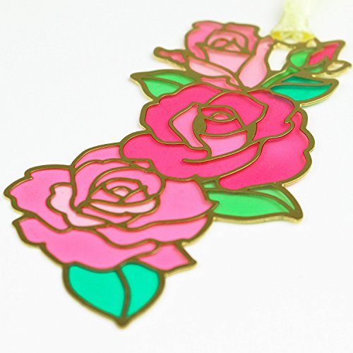 . light book mark stained glass manner da ikatto flower rose 3 wheel 50092004