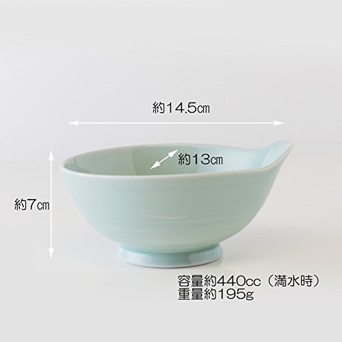  wave . see .CtoC JAPAN little largish. keep hand attaching small bowl celadon 3 piece collection W14.5×D13×H7(cm) 440(cc)