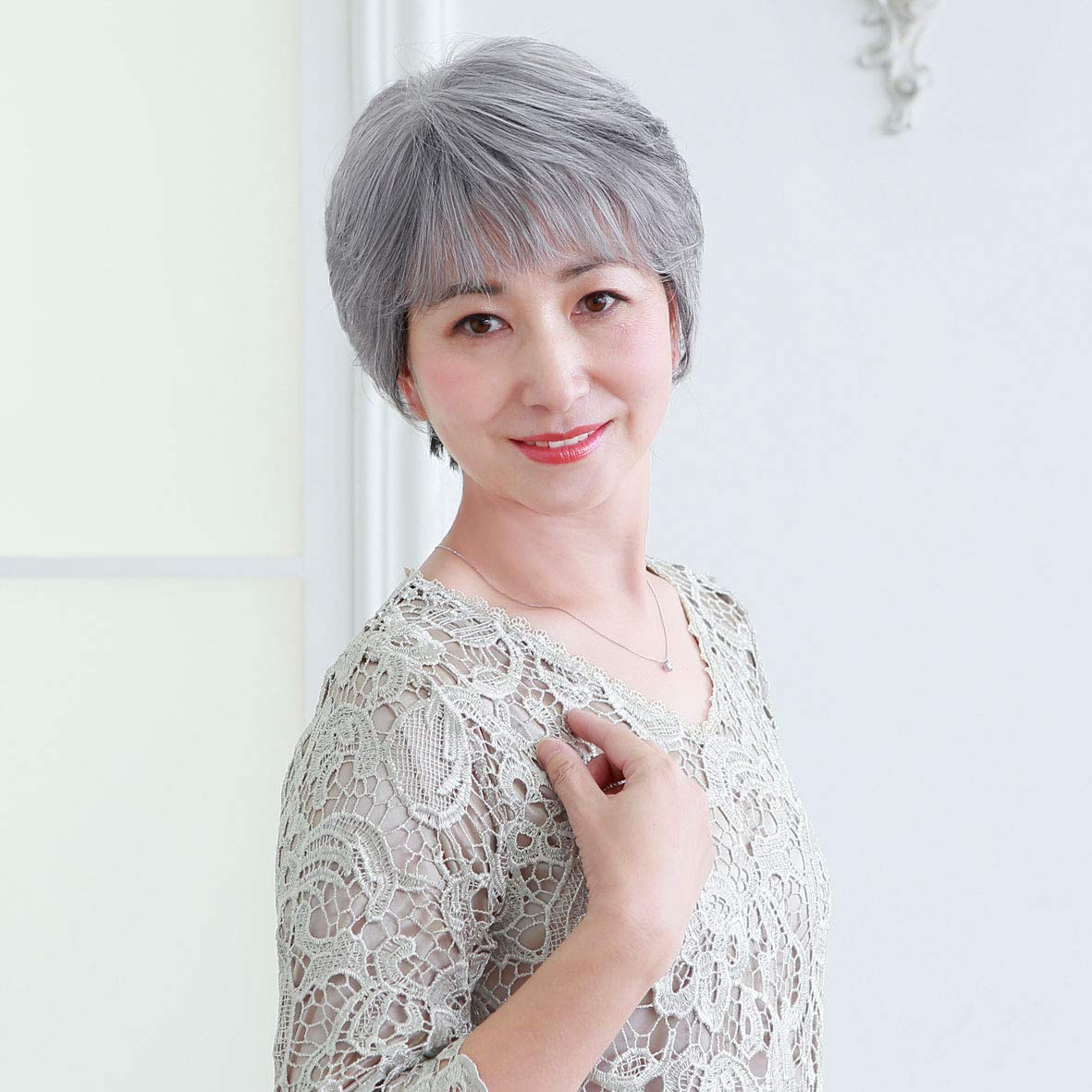 plisila all wig Mrs. Minimum Short A-111 heat-resisting TGH* gray hair 