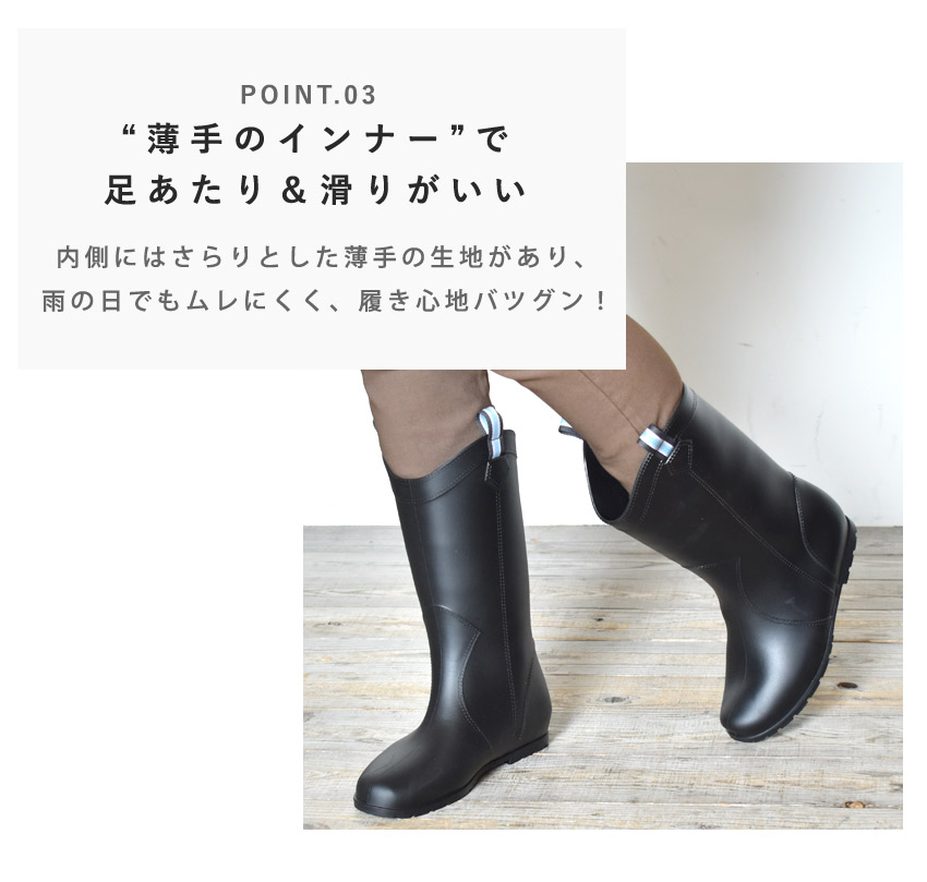  rain boots lady's slipping difficult beautiful legs in heel stylish TO-337 navy large size pcs manner measures todos spring ko-te