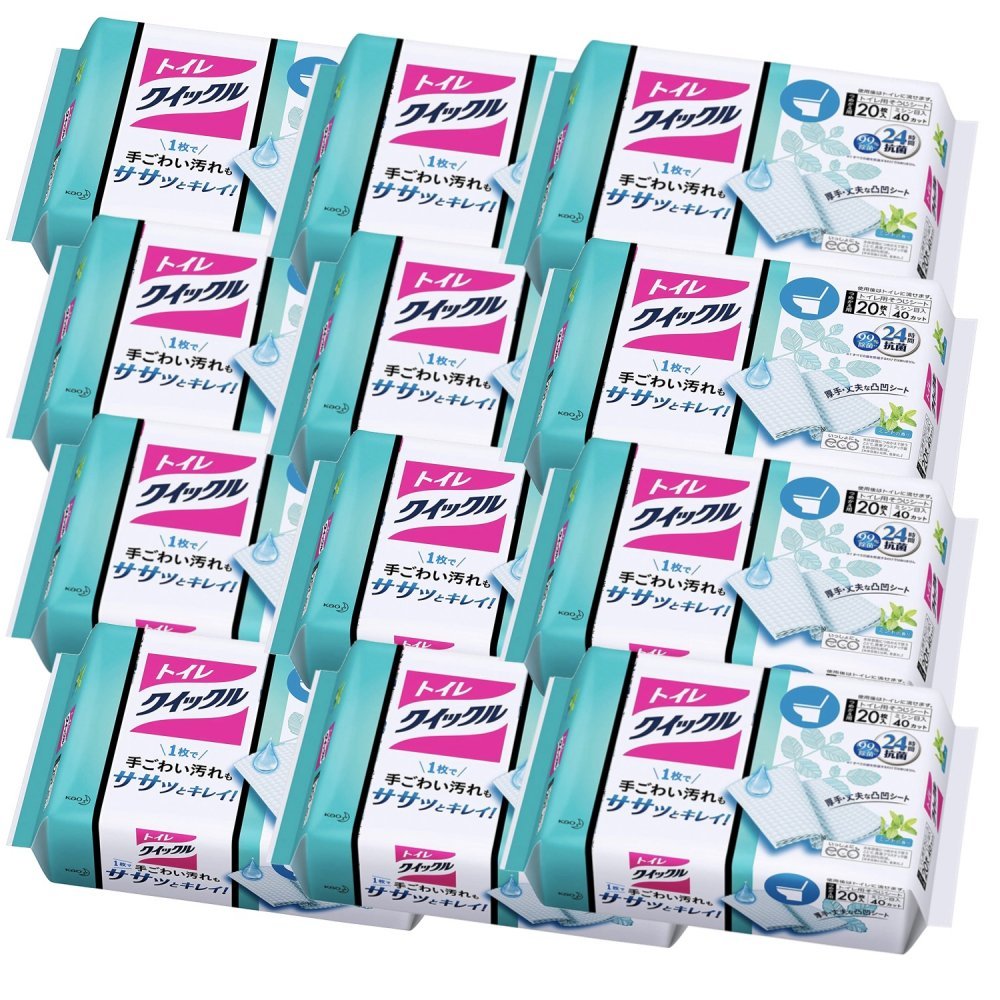 花王 トイレクイックル つめかえ用 ミントの香り ジャンボパック 20枚 × 12個の商品画像
