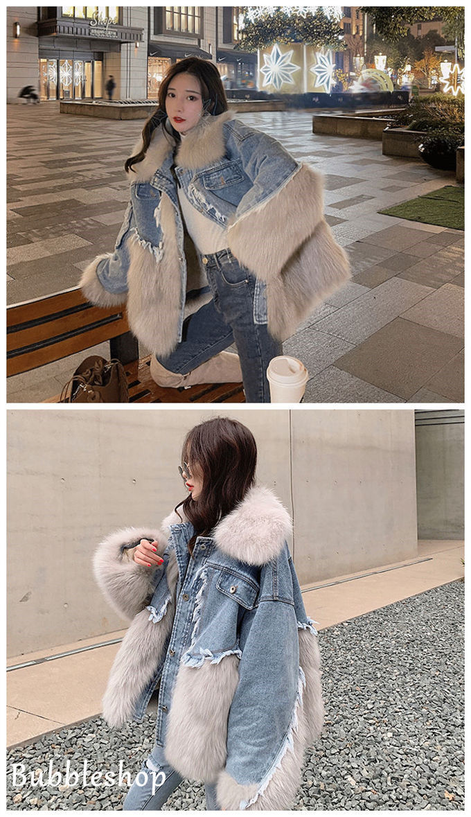  меховое пальто женский меховое пальто Denim переключатель Mod's Coat искусственный мех верхняя одежда нежный теплый elegant body type покрытие надеты .. зима предмет бесплатная доставка 