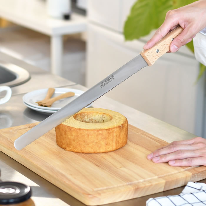 SUNCRAFT sun craft putty .sie-ru cake knife 31cm cake cut cake kitchen knife cooking stainless steel kitchen articles confectionery natural tree restaurant stylish 31cm