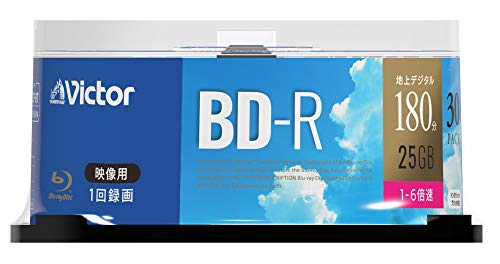  Victor (Victor) 1 раз видеозапись для BD-R VBR130RP30SJ1 ( одна сторона 1 слой /1-6 скоростей /30 листов ) белый 