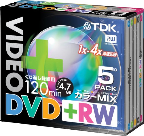 録画用DVD＋RW 4倍速 5枚 DVD＋RW120X5MGの商品画像