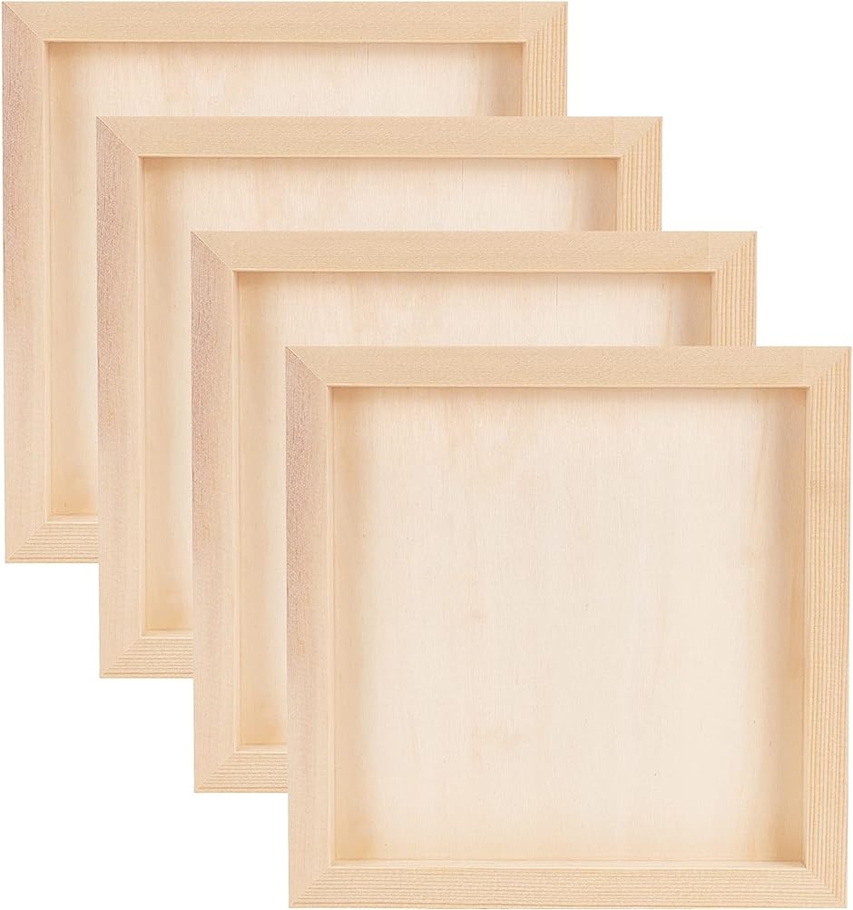 4 piece canvas painting materials wooden . board wood can bath board tree frame square wood frame ( 19.8x19.8x2cm)