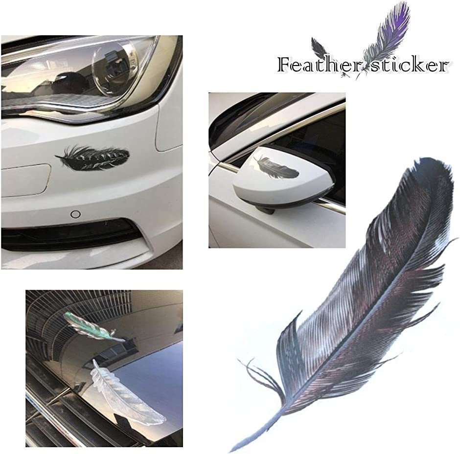Rer 鳥の羽根 D キズ隠し シール ステッカー セット タイプ ドレスアップ バイク 車 防水 ２枚 大特価 ステッカー