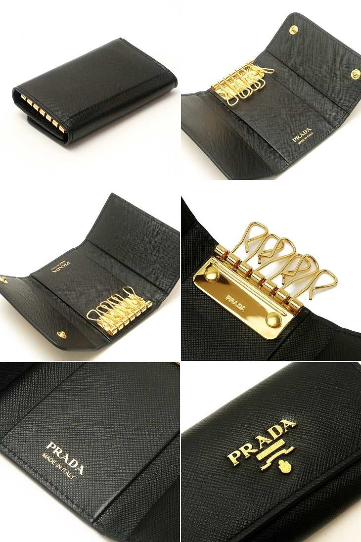 プラダ Prada キーケース 6連 Saffiano Metal Nero 黒 レディース 1pg222 Uzf F0002 Www Supersport Tn