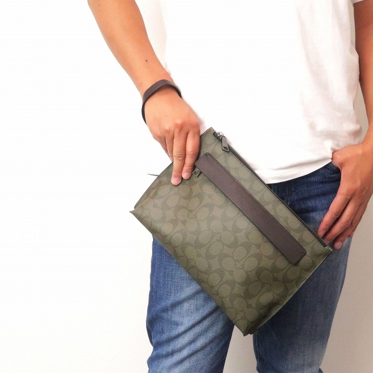 お試し価格 セカンドバッグ メンズ バッグ Coach コーチ セカンドバッグ メンズ バッグ コーチ クラッチバッグ qbb75 シグネチャー セカンドポーチ ポーチ バッグ Agingtrue Org