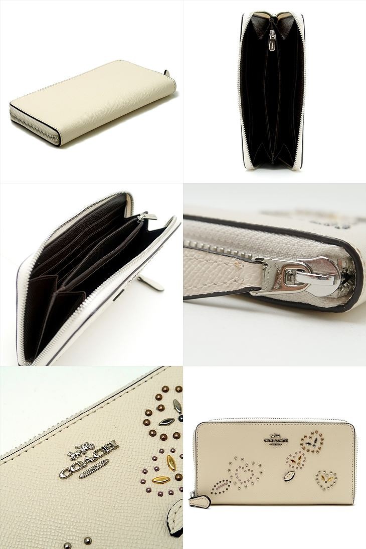 コーチ Coach svcah 財布 レディース レディース 長財布 ハート レザー ハート バンダナ リベット ラウンドファスナー svcah svcah 贅沢屋