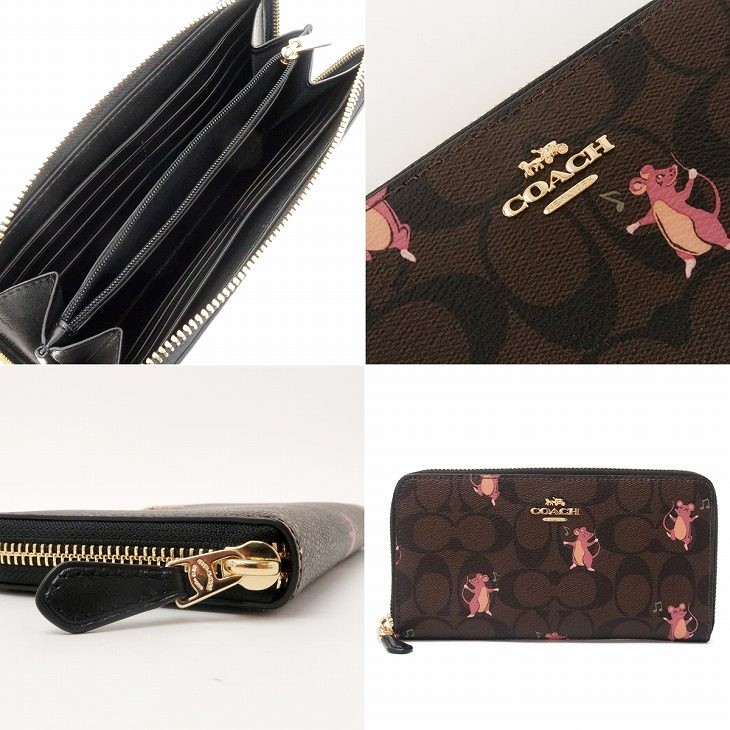 素晴らしい品質 特価ブランド即出荷 コーチ Coach ファッション 財布 レディース 長財布 ラウンドファスナー パーティー アニマル 長財布 マウス マウス シグネチャー ピンク 859imph5 859imph5 贅沢屋