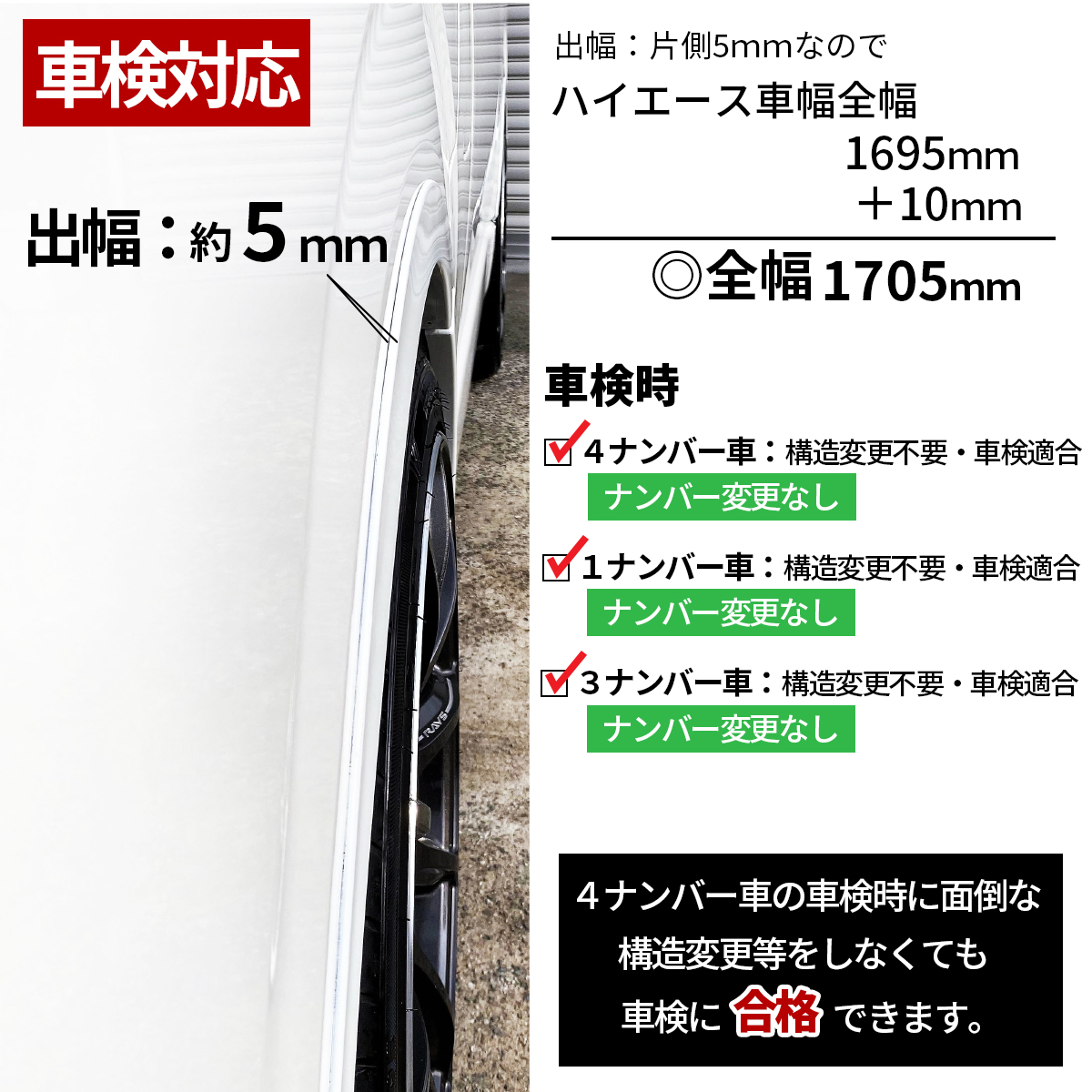  Hiace over fender vehicle inspection correspondence painting goods structure modification un- necessary stylish fender 200 series all model standard wide body car correspondence original color 070 209 1G3 1E7