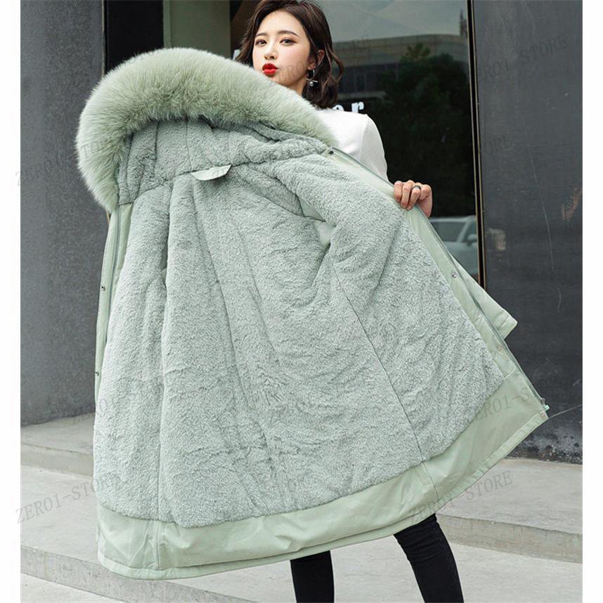  женский милитари жакет Mod's Coat капот пуховик осень-зима теплый зима одежда теплый . способ с хлопком пальто обратная сторона боа casual холод . меры ходить на работу посещение школы 