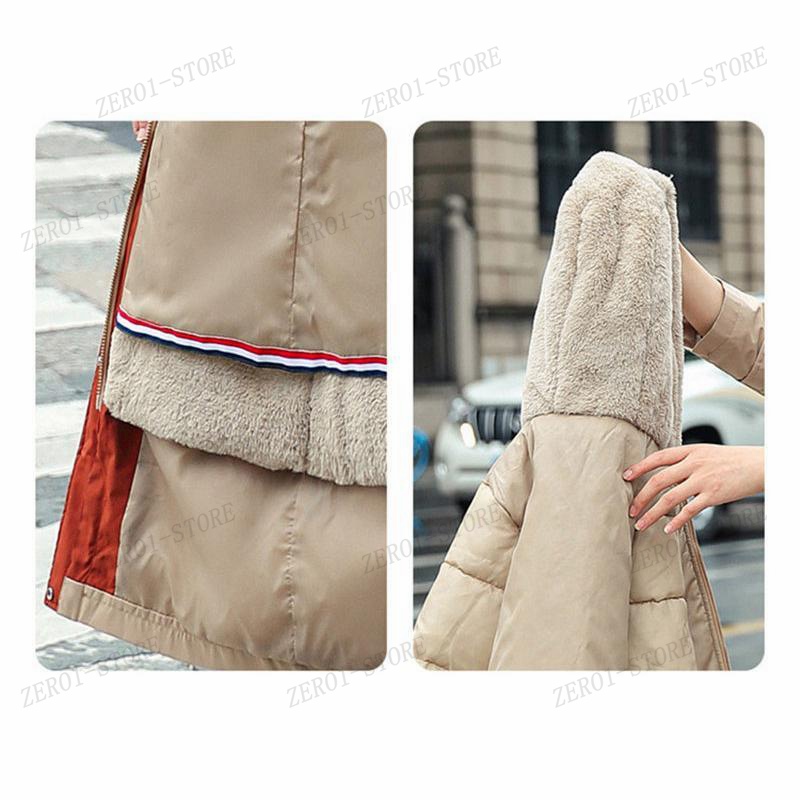  женский милитари жакет Mod's Coat пуховик длинный осень-зима теплый капот теплый . способ с хлопком пальто обратная сторона боа casual холод . меры ходить на работу посещение школы 