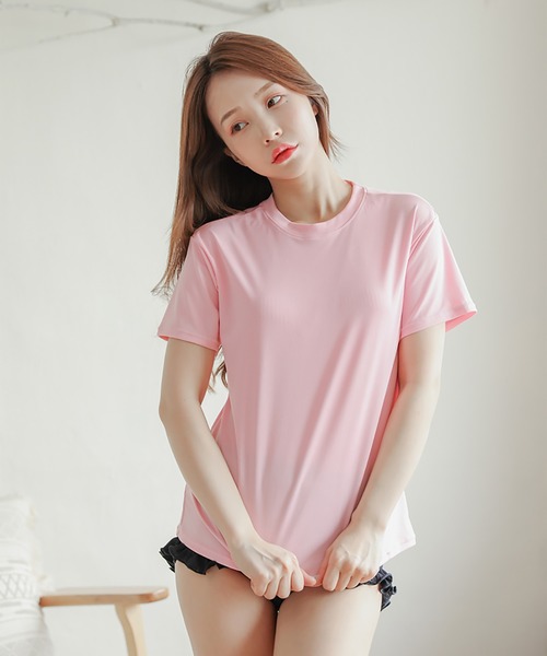  swimsuit lady's swimsuit T-shirt body type cover short sleeves shirt 