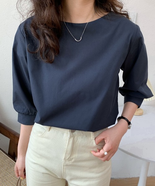  shirt blouse lady's . minute sleeve boat neck blouse 