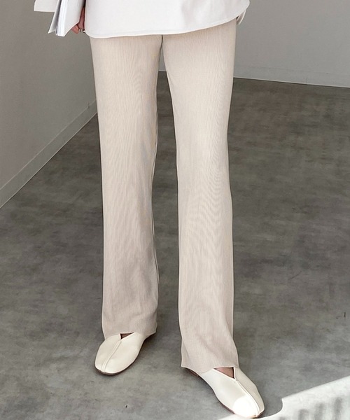  брюки женский [ собственный cut соответствует ] тонкий распорка цвет длинный плиссировать брюки 