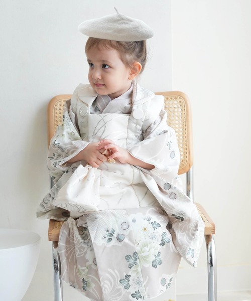  кимоно Kids "Семь, пять, три" 3 лет для . ткань пальто комплект девочка цыпленок магазин крем серебряный .× серый снег колесо 