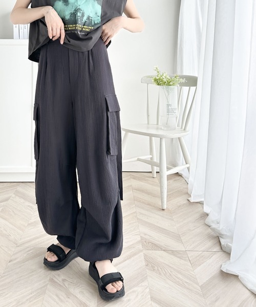  брюки брюки-карго женский [Java Java сотрудничество ] марля материалы ....... двойной марля боковой лента брюки-карго 