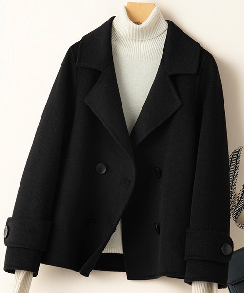 [SMILE ORCHID] pea coat M black lady's 