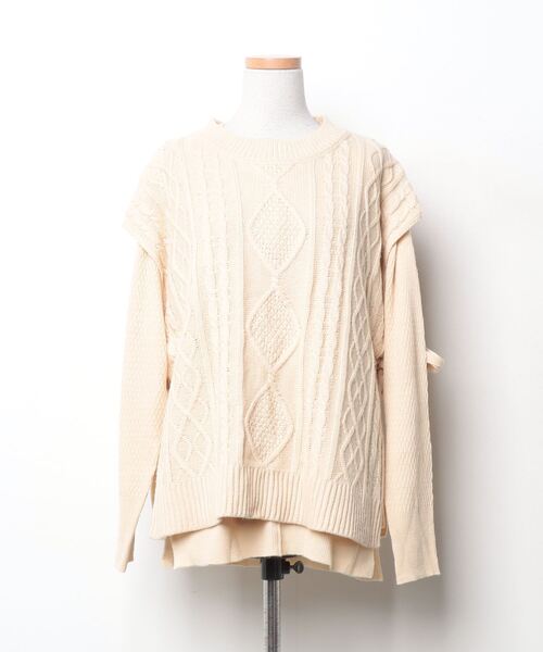 [FREAK'S STORE] knitted ensemble FREE beige lady's 