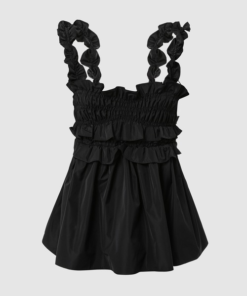  топ женский STRAP PEPLUM TOP WITH SMOCKED BODICE AND RUFFLES