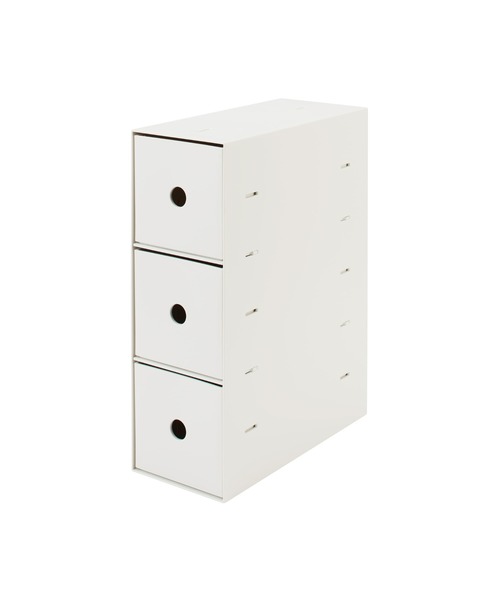 無印良品 再生ポリプロピレン入り小物収納ボックス３段 ホワイトグレー 約幅１１×奥行２４．５×高さ３２ｃｍ 良品計画の商品画像