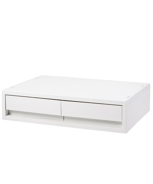 無印良品 ポリプロピレン 小物収納ケース ワイド 小 引出2個 84799679（ホワイトグレー）の商品画像