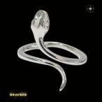 スネークリング(4)フリーサイズ メイン シルバー925製 銀 指輪 動物 ヘビ両生類スネークメンズ レディース
