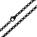 チェーン ネックレス レディース ステンレス ネックレス 黒色 甲丸チェーン3.5mm選択可40cm 45cm 50cm ステンレスチェーン