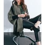 ショッピングポンチョ ヘリンボーンポンチョカーデ