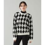 アーガイルモヘヤニットプルオーバー／オーバーサイズ