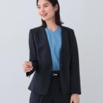 ショッピングスーツ 【定番スーツ／UVケア／洗える】ウール調ノーカラージャケット