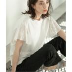 レースフレアスリーブTシャツ【洗濯機洗い可】